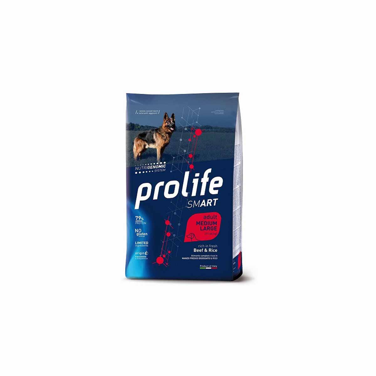 Prolife Smart Adult Medium e Large Manzo e Riso 12kg