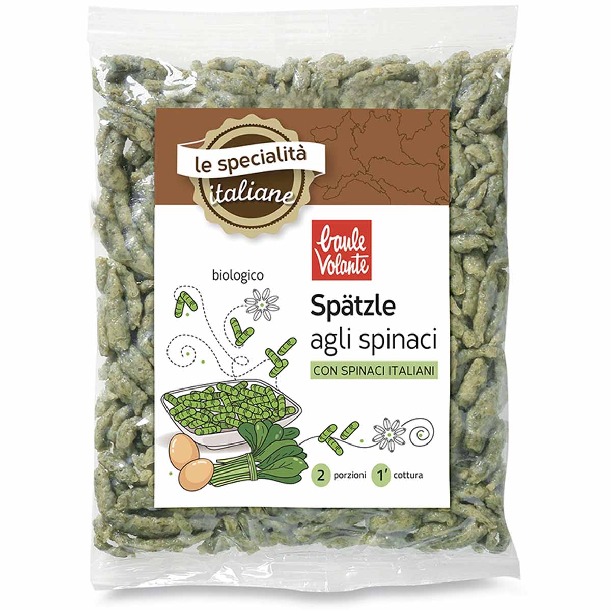 Baule Volante Spatzle di patate agli spinaci