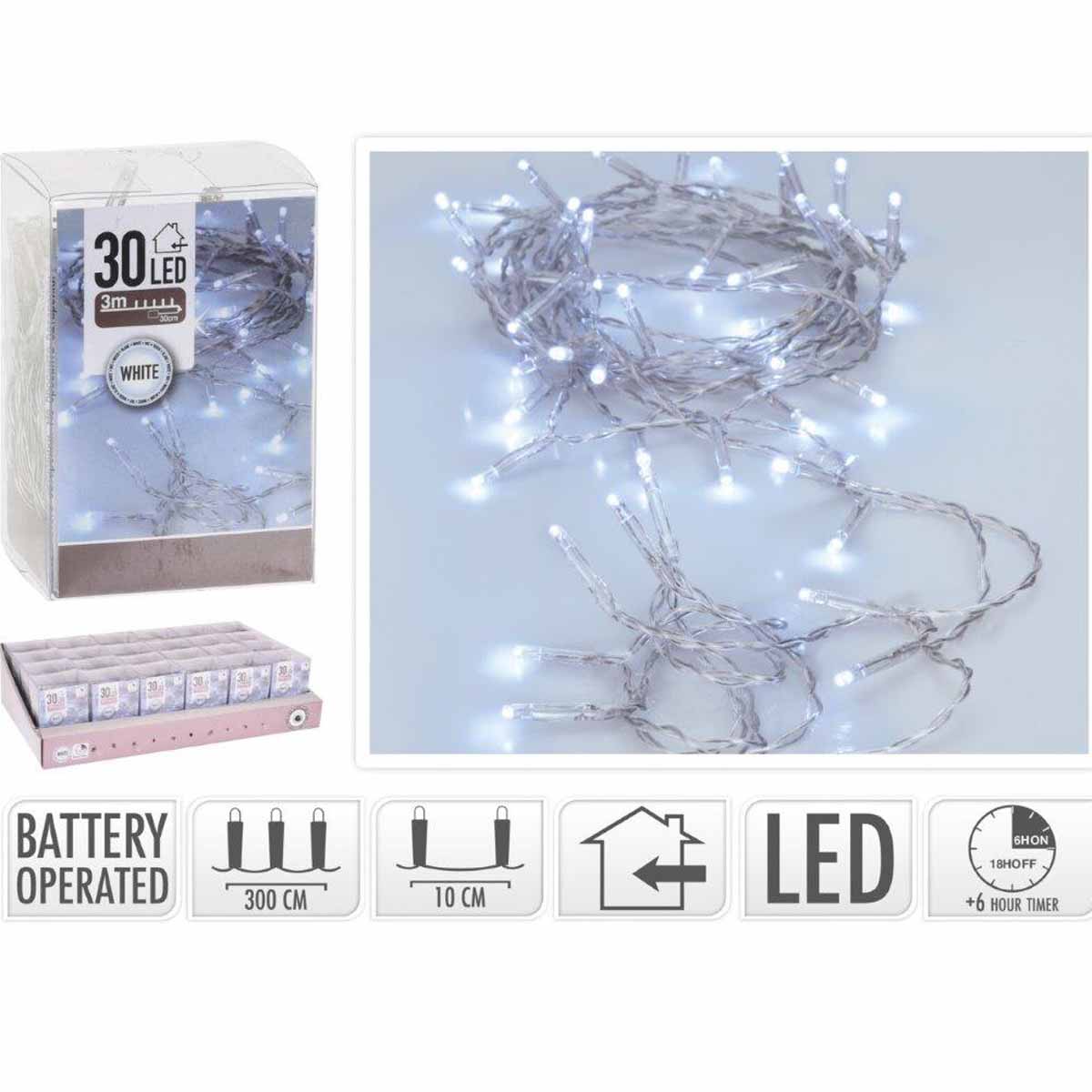 Catena da 30 luci Led a batteria